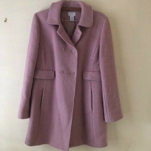 Fuchsia double breasted wool pea coat